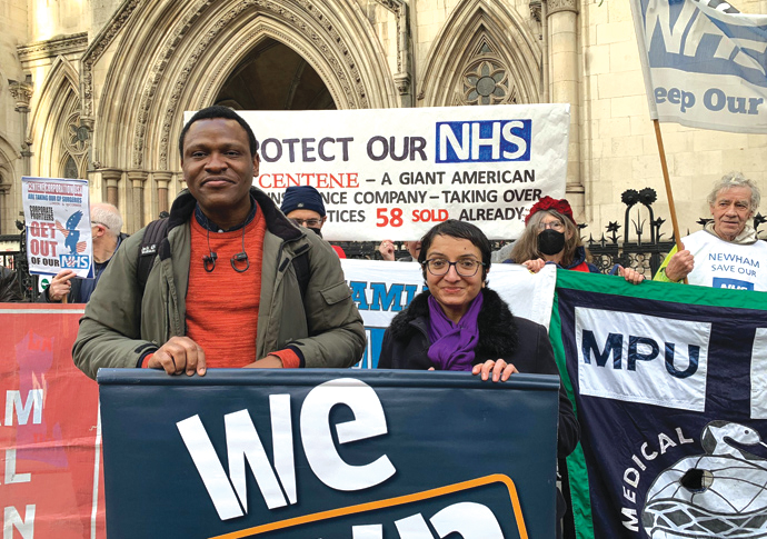 Centene_Cllr Anjna Kurana joins a protest outside the High Court